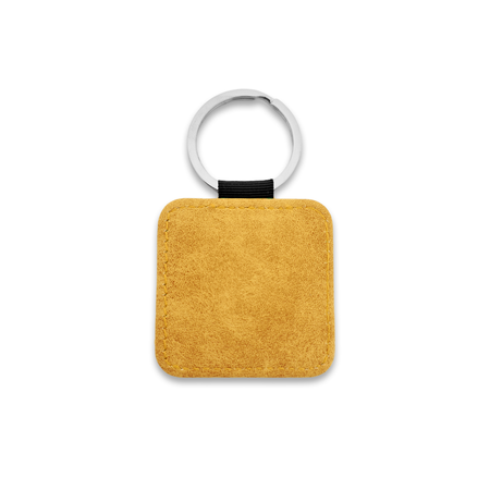 Blanco leren sleutelhanger vierkant 50x50mm - per 1 stuk