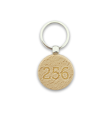 Houten sleutellabel cirkel met nummer gravering 40x40mm - per 1 stuk