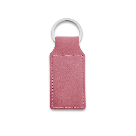 Blanco leren sleutelhanger rechthoek 33x70mm - per 1 stuk