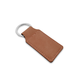 Blanco leren sleutelhanger rechthoek 33x70mm - per 1 stuk