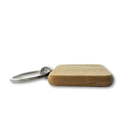 Houten sleutellabel vierkant met nummer gravering 40x40mm - per 1 stuk