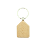 CombiCraft Blanco houten sleutelhanger huis 35x45mm - per 1 stuk