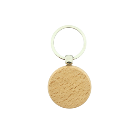 Blanco houten sleutelhanger cirkel 40x40mm - per 1 stuk