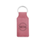 Leren sleutelhanger rechthoek met logo in roze 33x70mm - per 1 stuk