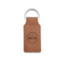 Leren sleutelhanger rechthoek met logo in bruin 33x70mm - per 1 stuk