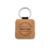 Leren sleutelhanger met logo lichtbruin