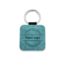 CombiCraft Leren sleutelhanger vierkant met logo in turquoise 50x50mm - per 1 stuk