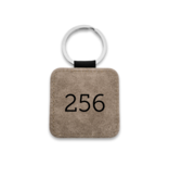 Leren sleutellabel met nummer vierkant 50x50mm - per 1 stuk