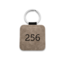 Leren sleutellabel met nummer vierkant 50x50mm - per 1 stuk