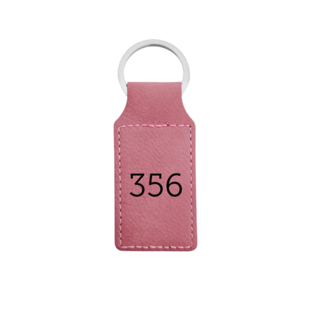 Leren sleutellabel met nummer rechthoek 33x70mm - per 1 stuk
