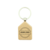 Houten sleutelhanger huis met logo