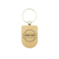 Houten sleutelhanger half ovaal met logo 35x50mm - per 1 stuk