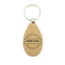 Houten sleutelhanger druppel met logo 36x58mm - per 1 stuk