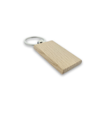 Houten sleutelhanger middel rechthoek met logo 32x51mm - per 1 stuk