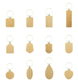 Blanco houten sleutelhanger vierkant 40x40mm - per 1 stuk