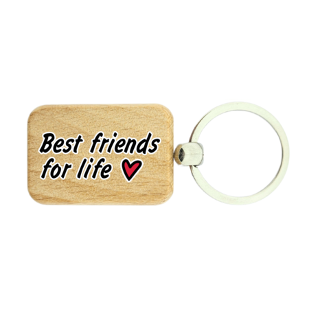 Houten sleutelhanger vriendschap - Best friends for life - per 1 stuk