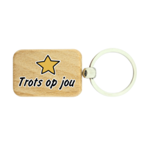 Houten sleutelhanger Trots op jou