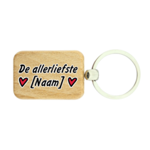 Houten sleutelhanger De allerliefste