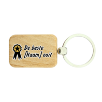 Houten sleutelhanger De beste ooit