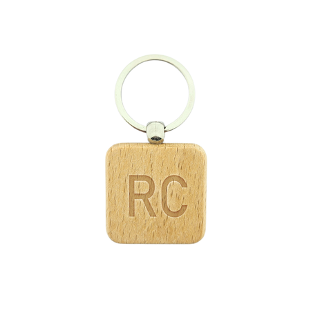 Gepersonaliseerde houten sleutelhanger met een enkele letter of initialen - per 1 stuk
