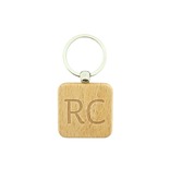 Gepersonaliseerde houten sleutelhanger met een enkele letter of initialen - per 1 stuk