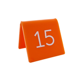 Tafelnummer van plexiglas in de kleur oranje - per 1 stuk