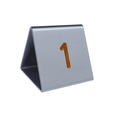 CombiCraft Tafelnummers van aluminium in vorm van een driehoek, 50x55 mm, met gravering aan beide zijden - per 1 stuk