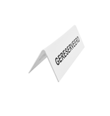 Gereserveerd bordje wit met zwarte letters van polystyreen 130x40mm - per 1 stuk