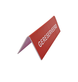 Gereserveerd bordje rood met witte letters van polystyreen 130x40mm - per 1 stuk