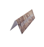 Gereserveerd bordje in houtmotief met witte letters van polystyreen 130x40mm - per 1 stuk