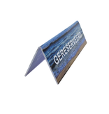 Polystyreen gereserveerd bordje strandthema met witte letters van polystyreen 130x40mm - per 1 stuk