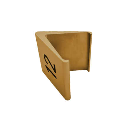 Tafelnummer Elegant van aluminium 60x55mm goudkleurig met gravering - per 1 stuk