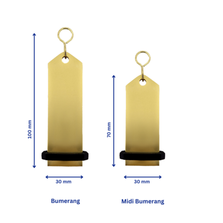 CombiCraft Blanco Midi Bumerang aluminium hotel sleutelhanger 30x75 mm