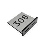 CombiCraft Tafelnummer Bistro van zilverkleurig acrylaat 60x60 mm, met dubbelzijdige nummering naar wens - per 1 stuk