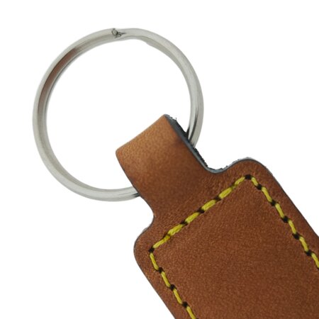 Blanco leren of kunstleren sleutellabel 23x95mm - per 1 stuk