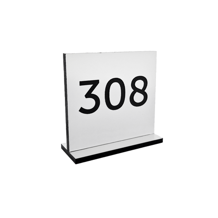 CombiCraft Tafelnummer Bistro van wit acrylaat 60x60 mm, met dubbelzijdige nummering naar wens - per 1 stuk