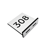 Tafelnummer Bistro van wit acrylaat 60x60 mm, met dubbelzijdige nummering naar wens - per 1 stuk