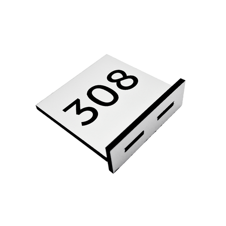 Tafelnummer Bistro van wit acrylaat 60x60 mm, met dubbelzijdige nummering naar wens - per 1 stuk
