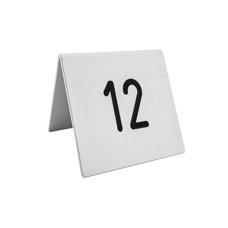 Tafelnummer Elisto van zilverkleurig aluminium 60x50mm met gravering - per 1 stuk
