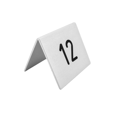 Tafelnummer Elisto van zilverkleurig aluminium 60x50mm met gravering - per 1 stuk