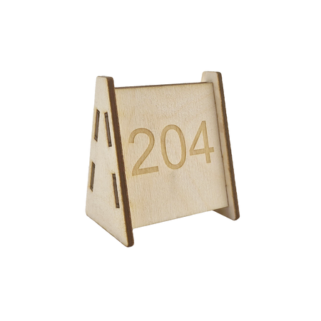 Tafelnummer Cabinet in houtlook van 60x68x3mm - per 1 stuk