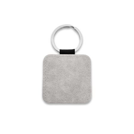 Blanco leren sleutelhanger vierkant 50x50mm - per 1 stuk