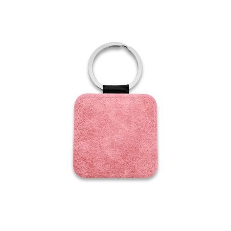 Blanco leren sleutelhanger vierkant 50x50mm - per 1 stuk
