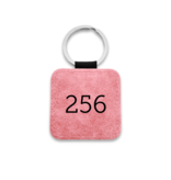 Leren sleutellabel met nummer vierkant 50x50mm - per 1 stuk