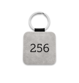 Leren sleutellabel met nummer vierkant 50x50mm - per 1 stuk