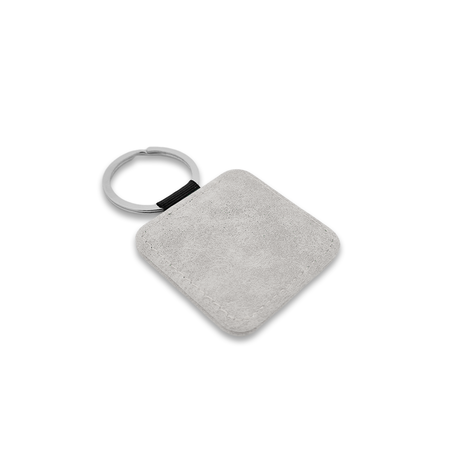 Blanco leren sleutellabel vierkant 50x50mm - per 1 stuk