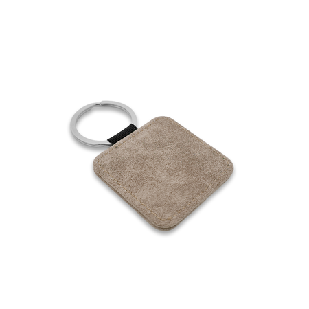 Blanco leren sleutellabel vierkant 50x50mm - per 1 stuk