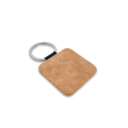 Blanco leren sleutellabel vierkant 50x50mm - per 1 stuk