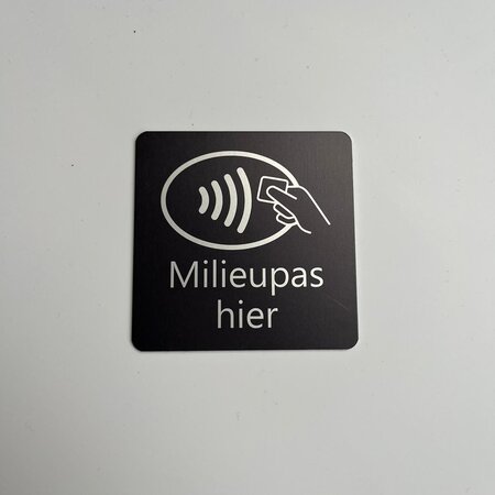 Restpartij aluminium elox plaatje Milieupas hier met dubbelzijdig tape - per 1 stuk