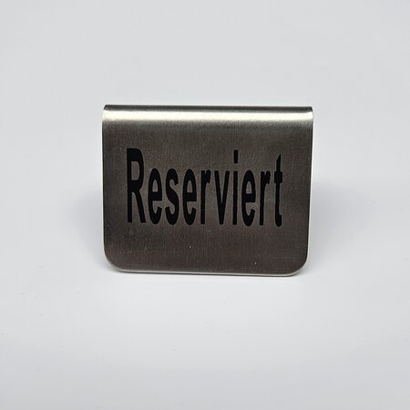 Tafelbord RVS met Duitse gravering 'Reserviert' 53x40 mm